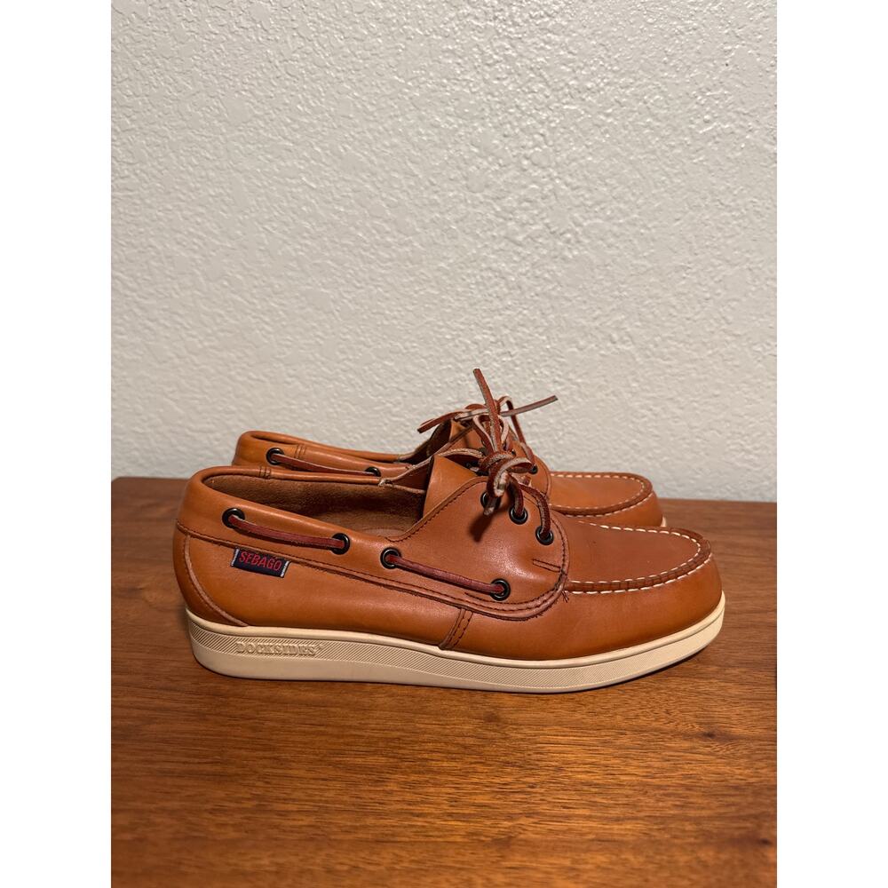Sebago Cognac Leather Deck Shoes